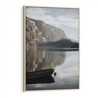 Obraz w ramie 80x120 - Refleksje Natury - morze, łódka - rama drewno