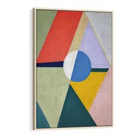 Obraz w ramie 80x120 - Taniec Subtelnych Odbić - abstrakcyjne geometryczne kształty, olejny obraz - rama drewno