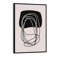 Obraz w ramie 50x70 - Strukturalne Kontrasty - abstrakcyjne szkicowane linie, minimalizm - rama czarna