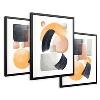 Zestaw obrazy w ramie 40x50 galeria - Abstrakcja, skandynawski, styl - rama czarna