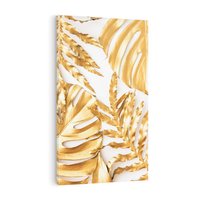 Obraz na płótnie 80x120 - Monstera Złote Liście - monstera, złote