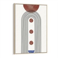 Obraz w ramie 80x120 - Symfonia Kształtów - nowoczesny plakat, styl midcentury - rama drewno