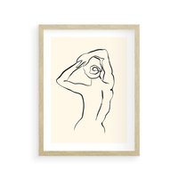 Plakat w ramie 30x40 - Tajemniczy Rytm - kobieta, posąg - rama drewno