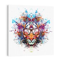Obraz na płótnie 40x40 - Tygrys w graficznej oprawie - tygrys, grafika