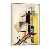 Obraz w ramie 70x100 - Kolorowe Wnętrza Inspiracji - abstrakcyjny obraz, jak kandinsky - rama drewno