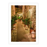 Plakat bez ramy 21x30 - Perspektywa Uliczki Miejskiej - uliczka, perspektywa
