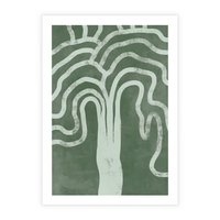 Plakat bez ramy 30x40 - Inspirujące Zawiłości Zieleni - abstrakcyjny kształt, zielony plakat