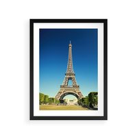 Plakat w ramie 50x70 - Ikoniczny symbol miasta - wieża, Eiffla - rama czarna