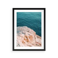 Plakat w ramie 30x40 - Klifowy Horyzont: Brzeg Morza - brzeg morza, klify - rama czarna