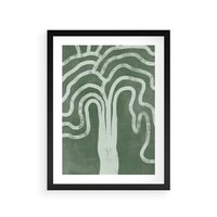 Plakat w ramie 30x40 - Inspirujące Zawiłości Zieleni - abstrakcyjny kształt, zielony plakat - rama czarna