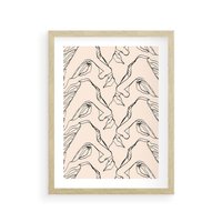 Plakat w ramie 50x70 - Grafika z Twarzami Greckiej Rzeźby - grafika, plakat - rama drewno