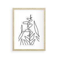 Plakat w ramie 50x70 - Konturem Naznaczone - mroczna sztuka, minimalizm - rama drewno