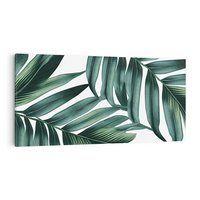 Obraz na płótnie 120x60 - Ruchome liście czasu - liście palmy, tropikalne