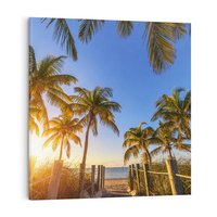 Obraz na płótnie 30x30 - Rajskie palmy w tropikalnym raju - palmy, tropiki