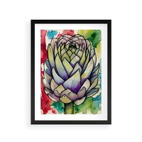 Plakat w ramie 40x50 - Zamknięte w Roślinie - abstrakcja, akwarela - rama czarna