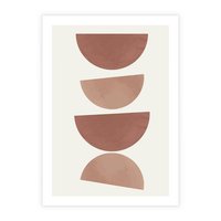 Plakat bez ramy 21x30 - Abstrakcyjne Widzenia - abstrakcyjne geometryczne kształty, odcienie brązu i beżu