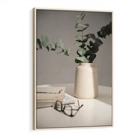 Obraz w ramie 80x120 - Eukaliptusowe liście w okularach - liście, eukaliptus - rama drewno