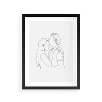 Plakat w ramie 30x40 - Wewnętrzne Emocje - para zakochanych, kobieta i mężczyzna - rama czarna