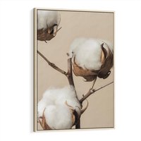 Obraz w ramie 80x120 - Bawełniana melancholia - bawełna, suche - rama drewno