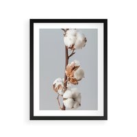 Plakat w ramie 40x50 - Bawełniana boho miękkość - bawełna, boho - rama czarna