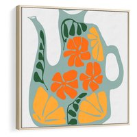 Obraz w ramie 50x50 - Kolorystyczna Ekspresja - czajnik, abstrakcja - rama drewno