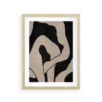 Plakat w ramie 40x50 - Nocne Pochłonięcia - abstrakcyjne linie, mroczny plakat - rama drewno