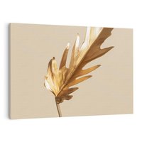 Obraz na płótnie 120x80 - Piękno w Detalu - złoty, liść