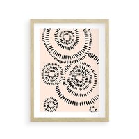 Plakat w ramie 30x40 - Abstrakcyjne Wnętrza - minimalistyczne kształty, odbicia - rama drewno