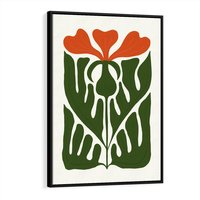 Obraz w ramie 50x70 - Minimalistyczny Urok Kwiatu - kwiat, sztuka nowoczesna - rama czarna