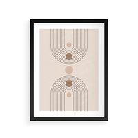 Plakat w ramie 30x40 - Zgeometryzowane Wizje - boho plakat, minimalizm - rama czarna