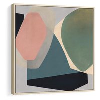 Obraz w ramie 80x80 - Szare Tło Plam - abstrakcyjne plamy, kształty - rama drewno