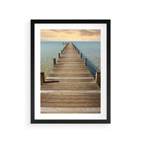 Plakat w ramie 30x40 - Pomost ku morzu - pomost, morze - rama czarna