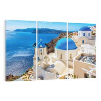 Obraz na płótnie 120x80 - Urokliwy widok na Santorini - Santorini, widok