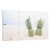 Obraz na płótnie 120x80 - Ananasy Plażowy Raj - ananasy, plaża