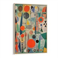 Obraz w ramie 50x70 - Wewnętrzne Zagadki Kształtów - abstrakcyjny obraz, sztuka abstrakcji - rama drewno