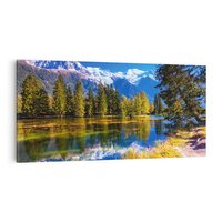 Obraz na płótnie 120x60 - Górskie piękno - góry, jezioro