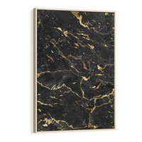 Obraz w ramie 80x120 - Egzotyczny Blask - marmur, złoto - rama drewno