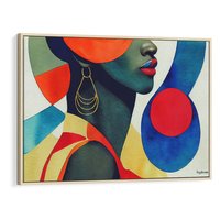 Obraz w ramie 70x50 - Kolory Kobiety - mural, abstrakcja - rama drewno