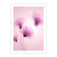 Plakat bez ramy 50x70 - Akwarelowe Kwiaty w Pastelach - kwiaty, akwarelowe