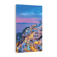 Obraz na płótnie 70x100 - Wyblakłe wspomnienia gwiazd - Santorini, wieczór