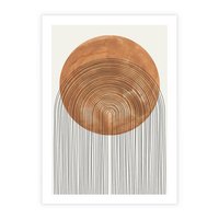 Plakat bez ramy 50x70 - Konturem Kształtowane - koło, boho styl