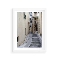 Plakat w ramie 30x40 - Uroki Włoskiej Uliczki - włoska, uliczka - rama biała