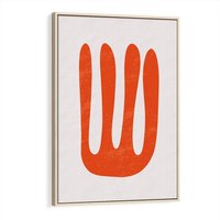 Obraz w ramie 80x120 - Eksploracja Nowego Światła - abstrakcyjna pomarańczowa forma, minimalizm - rama drewno