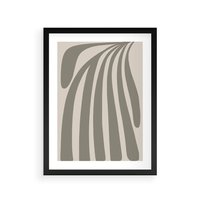 Plakat w ramie 30x40 - Beżowa Delikatność - nowoczesna sztuka, plakat modern - rama czarna