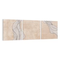 Obraz na płótnie 150x50 - Symfonia uczuć i kształtów - delikatna kompozycja, falujące linie