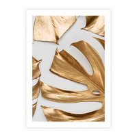 Plakat bez ramy 21x30 - Siła Natury - złote, liście
