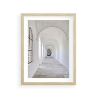 Plakat w ramie 50x70 - Architektoniczne Przejście - architektura, korytarz - rama drewno