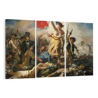 Obraz na płótnie 120x80 - "Wolność prowadząca lud" Eugène Delacroix - Reprodukcja - reprodukcja, obraz na płótnie