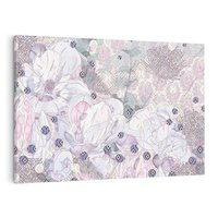 Obraz na płótnie 100x70 - Malowane oddechy istnienia - pomieszane tekstury, kwiatowe elementy