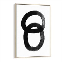 Obraz w ramie 50x70 - Kształtując Granice - abstrakcja, minimalizm - rama drewno